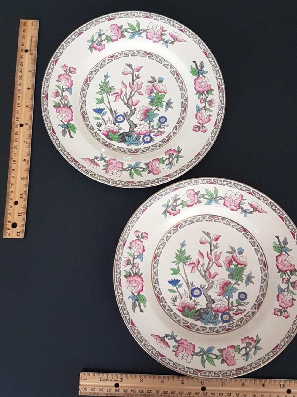 Vintage J&G Meakin Indian Tree Dinner Plates Set of 2 SOL 1912 England - Picture 4 of 9